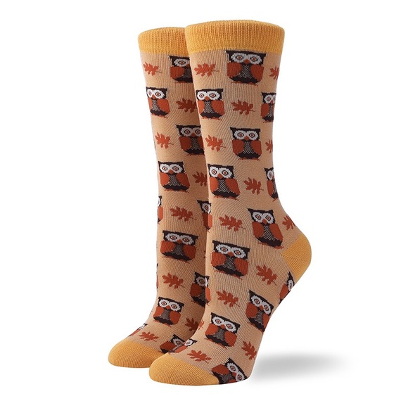 Accessories - 2/$15🎉NWT Orange Yellow Autumn Owl Graphic Socks